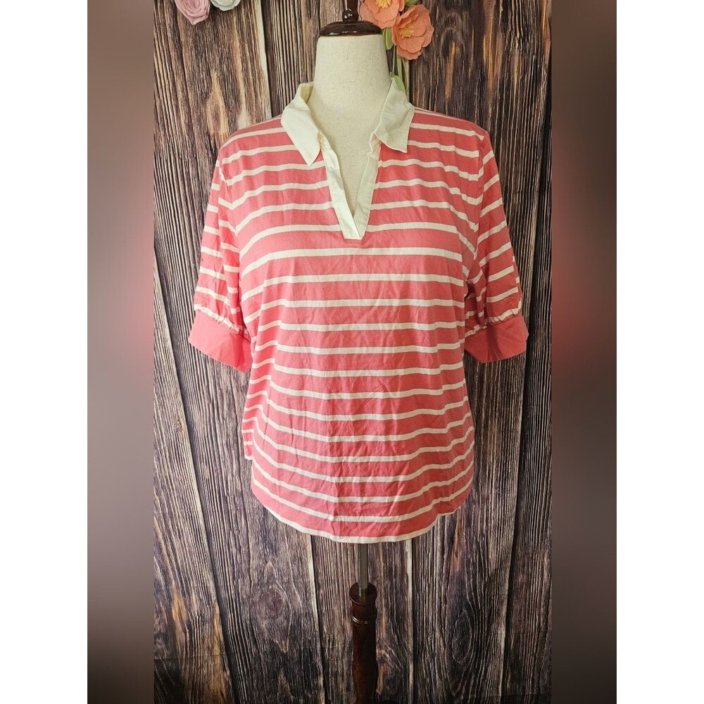 Talbots Johnny Collar Knit Top Plus Size 2X